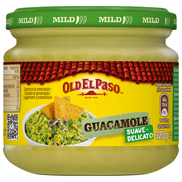 un barattolo di salsa guacamole Old El Paso delicata, 320 g